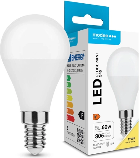 Modee LED žarulja Globe Mini G45 8,5 W E14, 806 lm, topla bijela