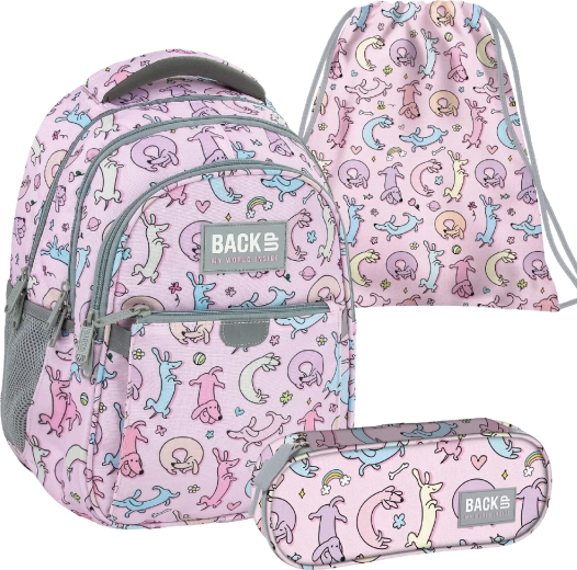 School set BackUP Cute Dogs 3-in-1 – backpack, pencil case and drawstring bag