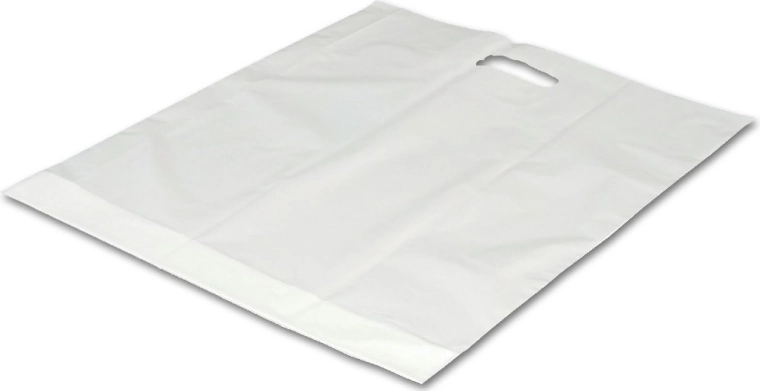 Velika bijela plastična vrećica s izrezanom ručkom 54 × 59 cm - 1 komad