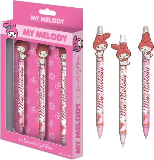 My Melody erasable gel pen set (3 pcs)