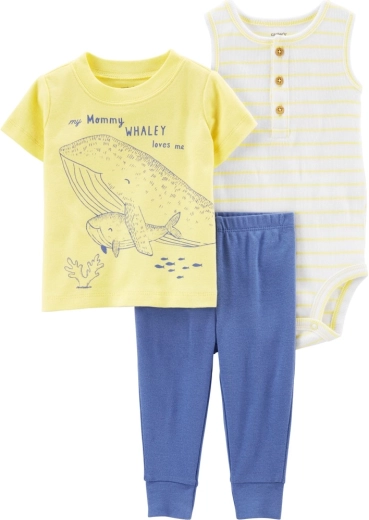 Carter's 3-dijelni set za dječaka Yellow ocean – majica kratkih rukava, trenirka i bodi bez rukava (6 mj)
