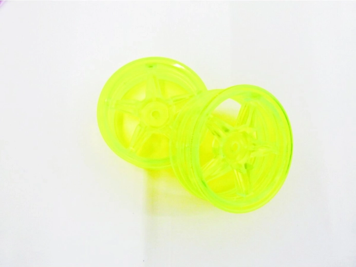 Five-spoke wheel rim for Tamiya 22 in neon yellow