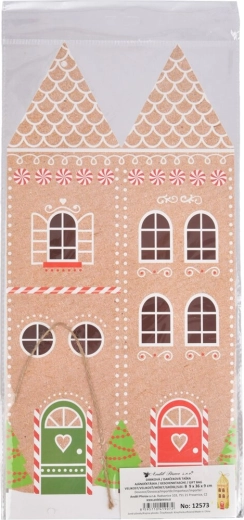 Papirnata poklon-kutijica u obliku kućice za bocu sa šljokicama 9 × 9 × 36 cm