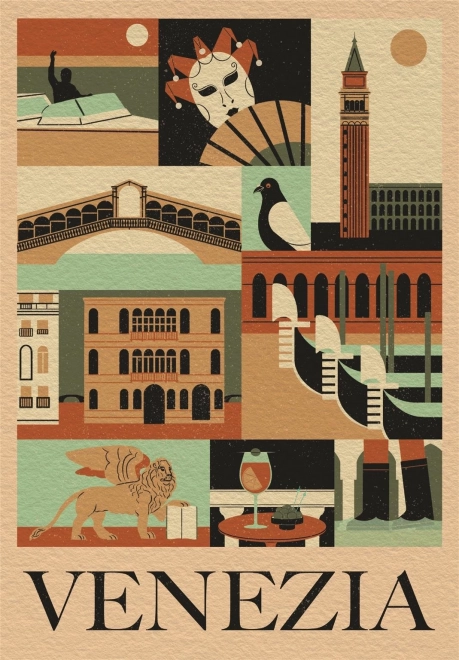 Puzzle od 1000 dijelova Style in the City Venecija — kompaktna kutija CLEMENTONI