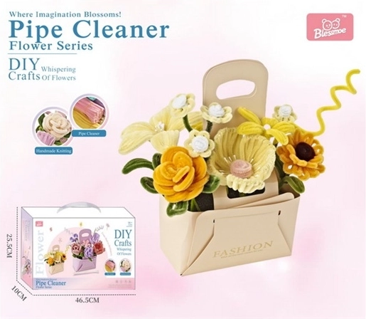 Creative DIY kit for making a flower bouquet for kids