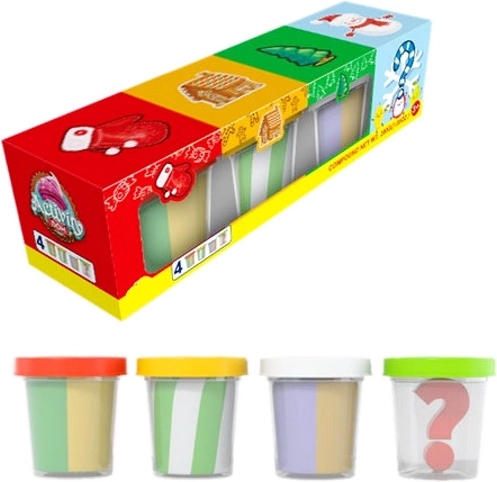 Blagdanska modelirna masa s iznenađenjem (set 4 kom)