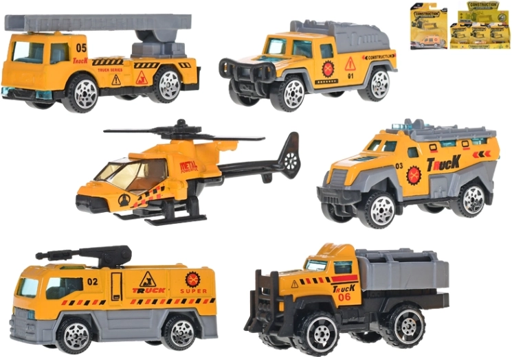 Metalna građevinska vozila 7–8,5 cm – set od 18 kom