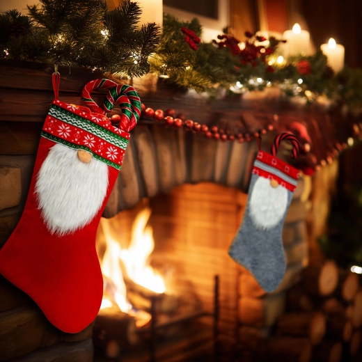 Christmas Gnome Stocking 45 cm - 1 piece