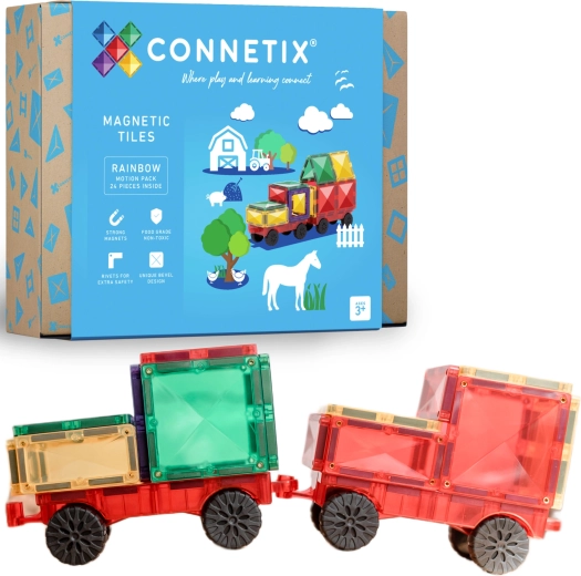 Connetix Rainbow Motion Pack magnetičke građevne kocke 24 dijelova