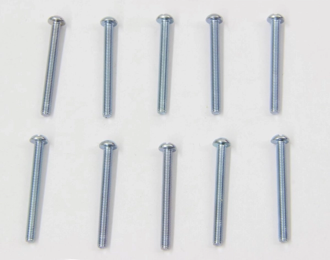 M3 × 30 mm Pan Head Screws, Galvanized Steel - 10 Pieces