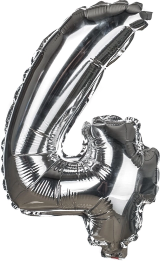 Folijski balon broj 4, 30 cm – zlatni ili srebrni