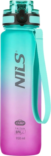 Tritanska boca za vodu NILS Camp 950 ml sa sitačem – zeleno-ružičasta