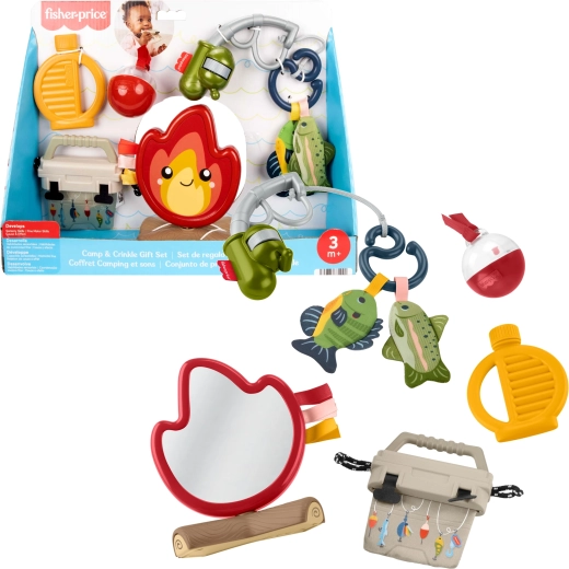 Fisher-Price poklon set senzoričkih igračaka za bebu Biwak Malucha (kampiranje) – 7 dijelova