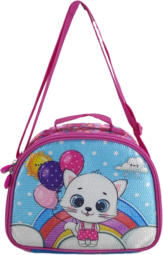 Torbica mačkica s balonima 25 cm