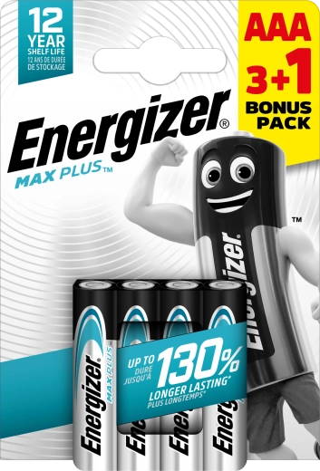 Energizer Max Plus AAA alkalne baterije 3+1 gratis, 4 kom