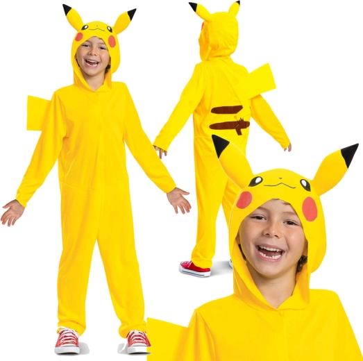 Dječji kostim POKÉMON Pikachu kigurumi s kapuljačom (109–126 cm, 4–6 godina)