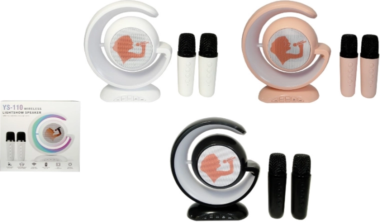 Bežični karaoke set s polumjesečastim zvučnikom i 2 mikrofona