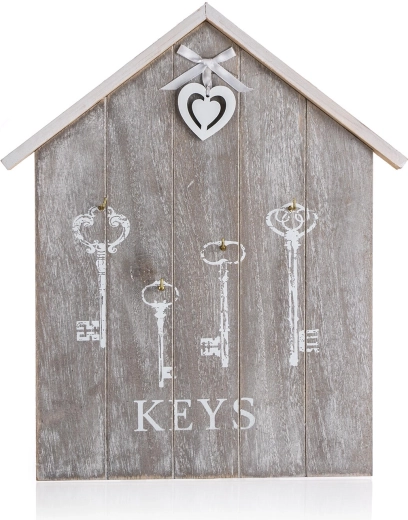 Zidna polica za ključeve HEART od MDF-a 34 × 29,5 × 2 cm