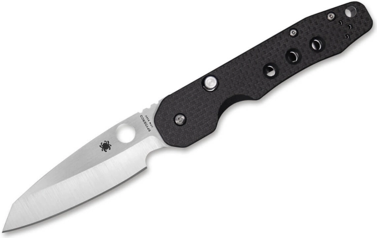 Spyderco Smock sklopivi džepni nož 8,6 cm, satin, crni, karbonska vlakna/G10