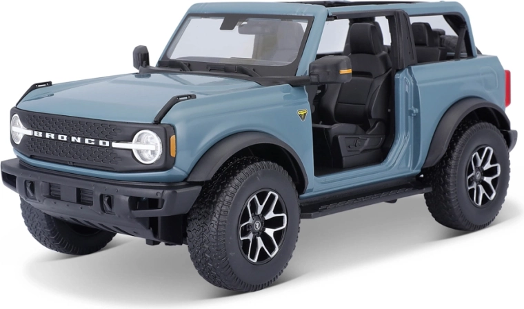 Maisto 2021 Ford Bronco Badlands bez vrata plavi 1:18