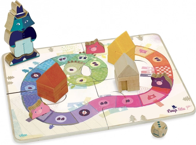 Vilac igra Tri praščića – kooperativna drvena društvena igra za djecu