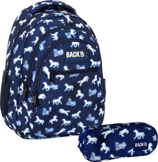 BackUP school set Magic Horses 2-in-1 – backpack and pencil case