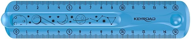 Ravnalo KEYROAD Flexi 15 cm plavo