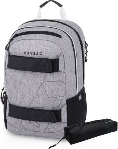 Studentska torba i pernica Oxybag Sport Grey Melange