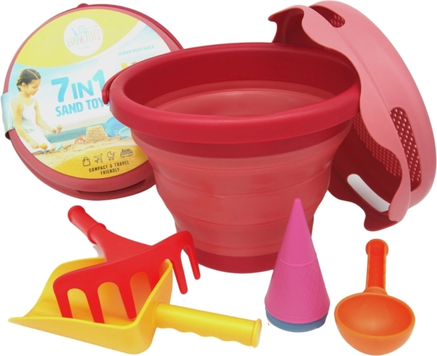 Compactoys sklopivi set za pijesak 7u1 crveni