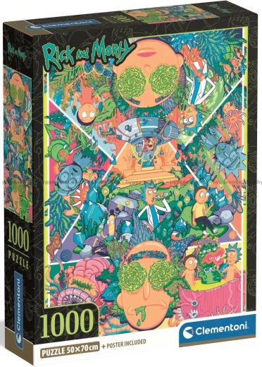 Puzzle CLEMENTONI Rick and Morty – psihodelični kolaž 1000 dijelova