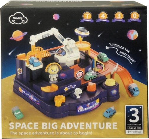 Interactive obstacle track with maze for 2 cars