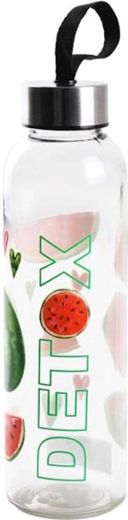 Staklena boca za vodu Detox 0,5 l s voćnim motivom