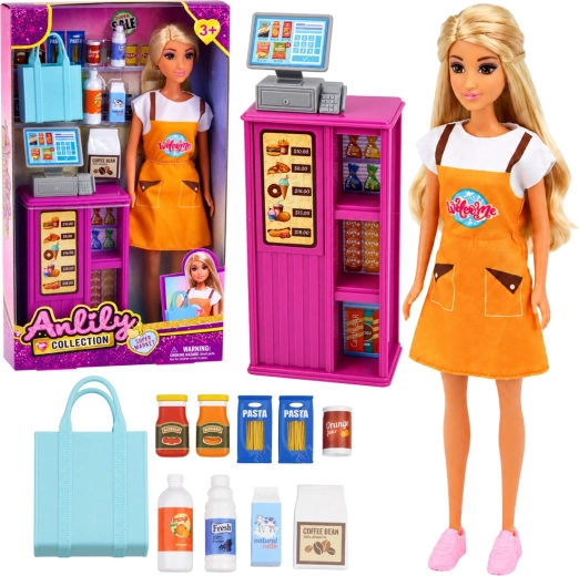 Anlily lutka blagajnica sa supermarketom i dodacima 30 cm