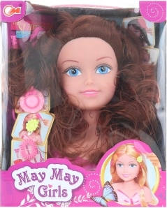 Glava za češljanje brineta za dječje frizure s dodacima