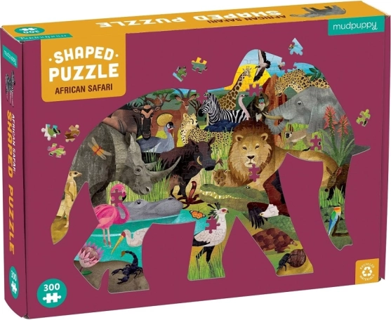 Afrički safari puzzle u obliku slona, 300 dijelova