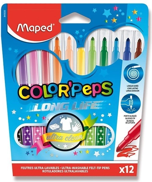 Flomasteri Maped Color'Peps Long Life, 12 kom