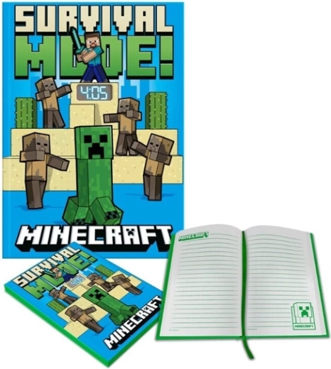 Bilježnica s narukvicom i LCD satom MINECRAFT