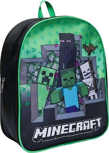 Kids’ Minecraft backpack with Creeper, Zombie, Enderman and Skeleton motif