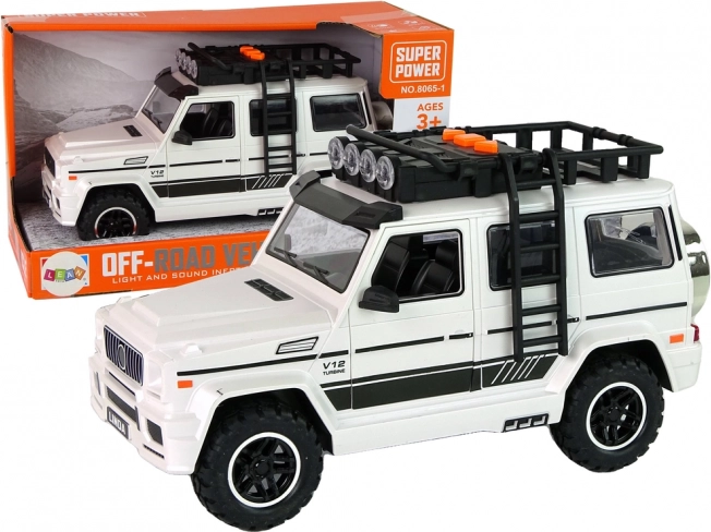 Bijeli terenski auto na baterije sa svjetlima i zvukovima