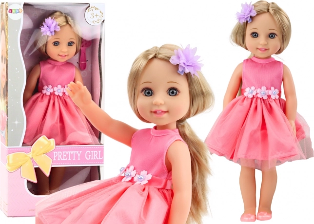 Lutka Duga Kosa Ružičasta Haljina