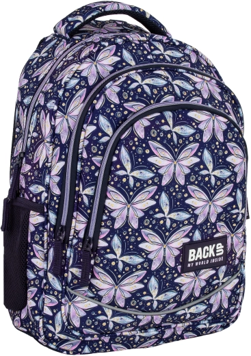 Školski ruksak BackUP Butterflies plavi 26 l