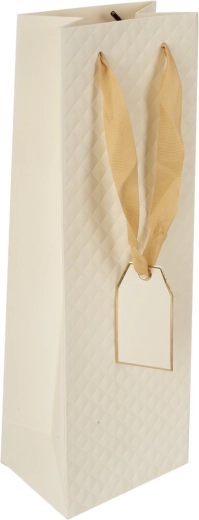 Poklon papirnata vrećica za vino quilt bež 12 × 9 × 35 cm