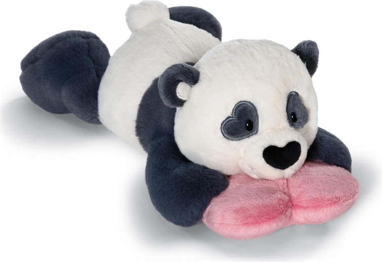Nici plišana panda Love sa srčekom, ležeća 20 cm