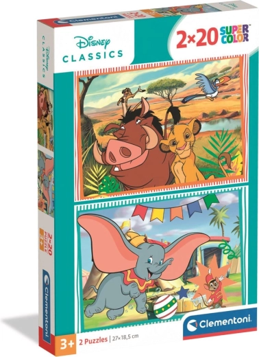 Puzzle 2x20 Super Color DISNEY CLASSICS – KRALJ LAVOVA i DUMBO Clementoni