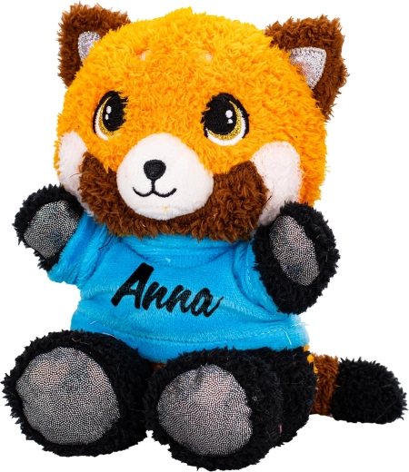 Plišana panda crvena 17 cm u majici s otiskom