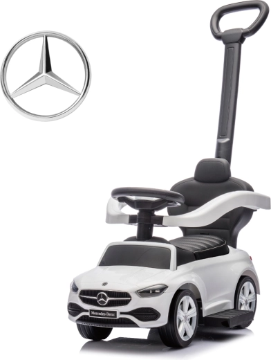 Milly Mally dječja guralica s ručkom za upravljanje Mercedes C-Class deluxe bijela