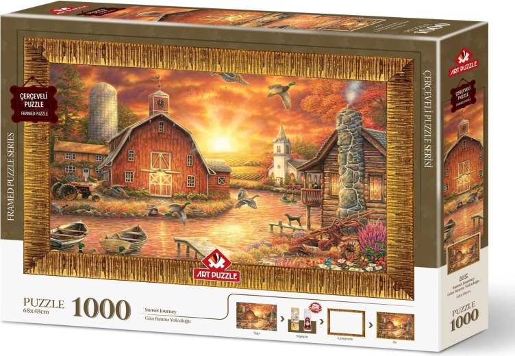 Art Puzzle slagalica s okvirom i ljepilom 3u1 1000 dijelova – Za suncem