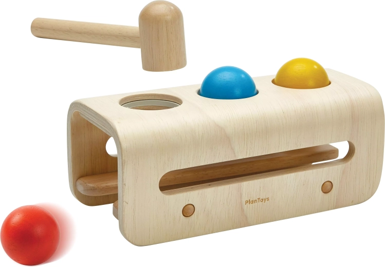PlanToys wooden hammering bench with balls