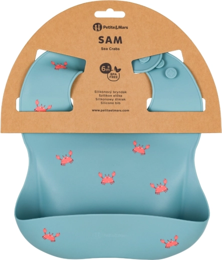Petite&Mars silikonski slinček Take&Match sea crabs