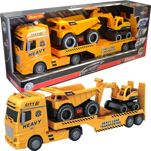 Tractor with Excavator and Truck 1:12 CITY SERVICE CAR